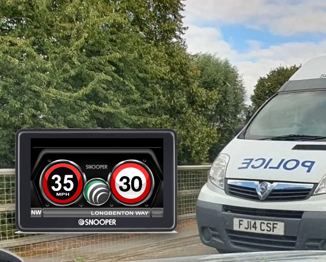 My-Speed screen with a police speed camera van ahead