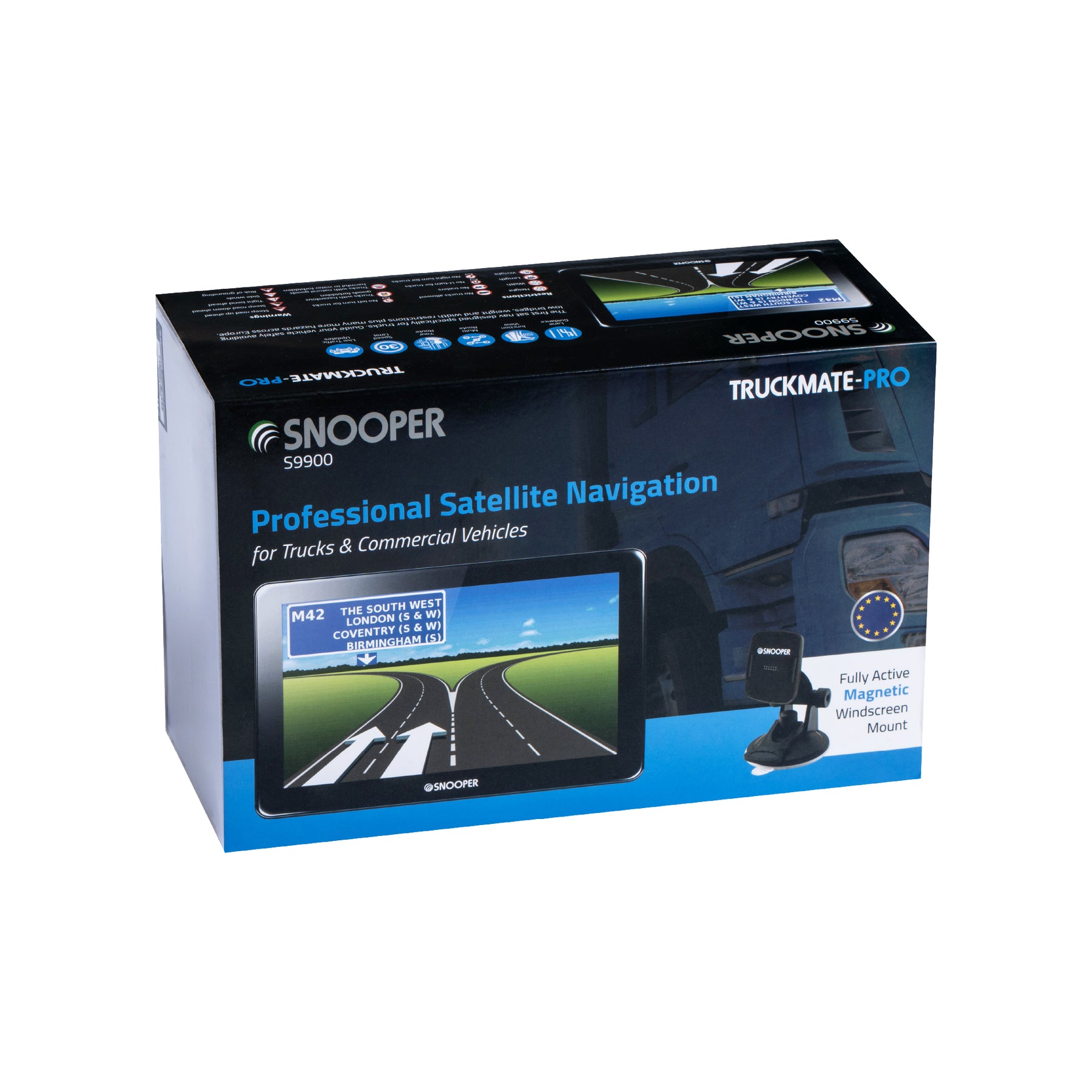 S9900-Pro Truckmate (HGV / Commercial) Snooper S9900-Pro Truckmate 9” HGV & Truck Sat Nav – Custom Routing for Large Vehicles, Free Lifetime Maps, Traffic Alerts, Magnetic Mount