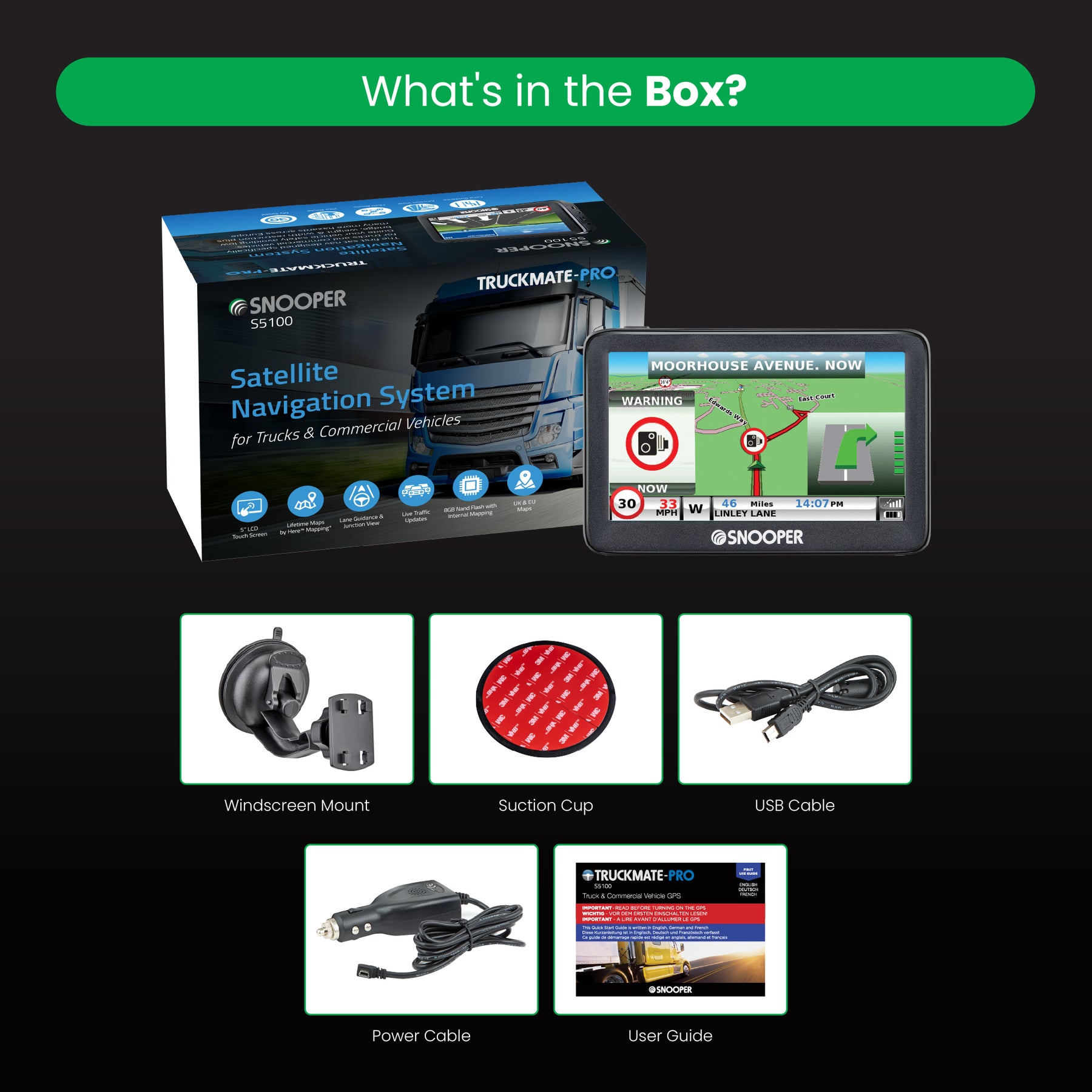S5100-Pro Truckmate Sat Nav With 5" LCD Touchscreen