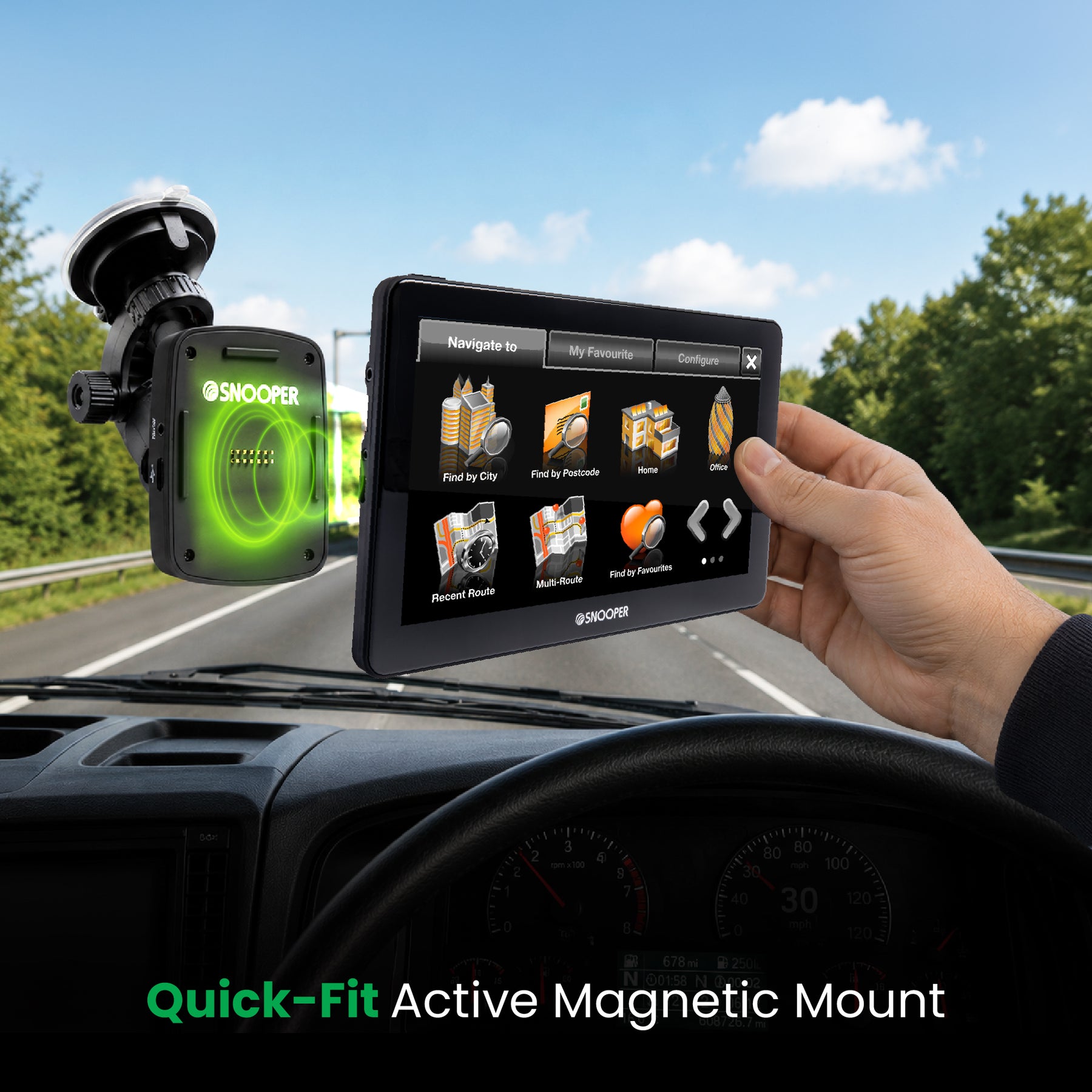 S9900-Pro Truckmate 9" HGV & Truck Sat Nav with Magnetic Mount