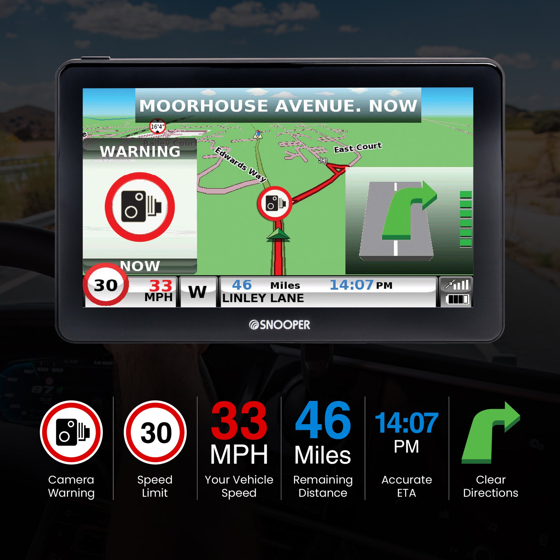 S9900-Pro Ventura 9" Caravan & Motorhome Sat Nav with Magnetic Mount
