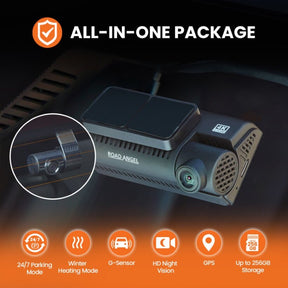 HAULAGE - Road Angel Halo Ultima 4K Dual Dash Cam with 128B SD Card & Hardwiring Kit Bundle