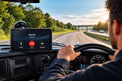 A man driving and talking on call